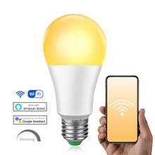 85-265 в 15 Вт E27 светодиодный умный Wi-Fi светильник B22 с регулируемой яркостью Wake up лампа приложение управление голосом Совместимость Google Assistant Alexa 2024 - купить недорого