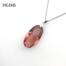 FFGems Oval 15*30m Zultanite 100% 925 Mudança de Cor de pedra pingente com corrente de Prata Jóias Finas Para Mulheres caixa de Presente da Festa de menina 2024 - compre barato