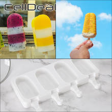 Molde de silicone para sorvete e gelado, de tamanho grande, 8/4 células, faça você mesmo, sobremesa caseira, congelador, suco de frutas, molde de palitos 2024 - compre barato