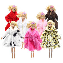 One Pcs Colourful Wool Coat Noble Winter Wear High Quality Fashion Dress Accessories Clothes for 1/6 Barbies Blythes Doll Toy 2024 - buy cheap