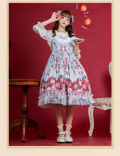 Japanese sweet princess lolita dress vintage lace bowknot cute printing high waist victorian dress kawaii girl gothic lolita jsk 2024 - buy cheap
