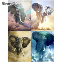 EverShine-pintura con diamantes, decoración de pared con diamantes de imitación cuadrados, punto de cruz, animales, bordado de cuentas, arte de elefante 2024 - compra barato