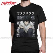 Camiseta Vintage L Lawliet Death Note de Anime para hombres, camisa de cuello redondo de algodón puro, camisetas de manga corta, ropa de regalo de cumpleaños 2024 - compra barato