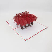 3d feito à mão vermelho árvore de bordo floresta papel convite cartões cartão postal dia dos professores de negócios presente de casamento dia das mães 2024 - compre barato
