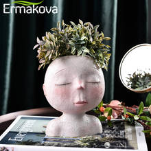 Ermakova-cabeça de resina para vaso humano, arranjo de flores, boneca, escultura, vaso de flores, decoração de jardim e casa 2024 - compre barato
