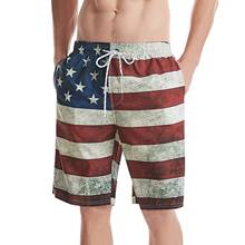 Шорты для плавания мужские, с американским флагом, в винтажном стиле 2024 - купить недорого