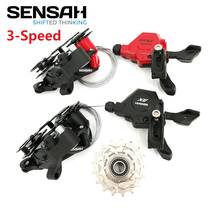 Sensah Folding Bike 3 Speed Derailleur Set Shift Lever Rear Derailleurs Freewheel Body BMX Bicycle Part 2024 - buy cheap