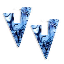 Brincos de acetato fashion, exagerados, placa simples e versátil, triângulo geométrico, criativo de acrílico feminino, brincos de temperamento 2024 - compre barato