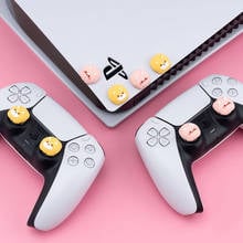 Gato cão polegar aperto caps para playstation 5 ps5 ps4 controlador rocker cap capa escudo joystick thumbstick caso gamepad acessórios 2024 - compre barato