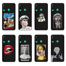 QAQsam Silicone For Huawei P40 Lite E Case Cartoon Statue Abstract Art Painted Soft TPU Back Cover Capa Fundas 2024 - buy cheap