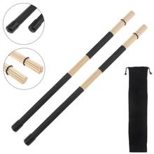 Escova para bateria 40cm 15.7 polegadas, cabo de borracha preto, baqueta de bambu com saco de veludo, 1 par 2024 - compre barato