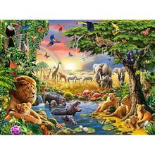 5D DIY Diamond Painting "zoo Animal family" Cross Stitch Kit Full Drill Diamond Embroidery Mosaic Rhinestone home Decor Gifts 2024 - buy cheap