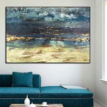 Large Wall Art Large Abstract Painting Oil Painting On Canvas Gold Painting Blue Abstract Art Abstract Decor Hand Canvas Art 2024 - buy cheap