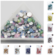 Diamantes de imitación de ópalo para decoración de uñas, cristales de cristal con reverso plano, no hotfix, colores azul, verde, rosa y blanco, mezcla de 5g 2024 - compra barato
