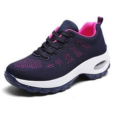 Zapatillas deportivas de plataforma para mujer, zapatos informales transpirables antideslizantes para correr, caminar y Fitness, color blanco 2024 - compra barato