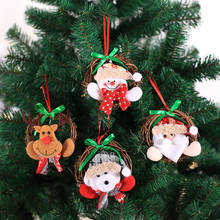 Boneca de brinquedo, 2 peças, 10cm, coroa de brinquedo, guirlanda de casa, natal, decoração de ano novo, pingentes de árvore de natal, ornamento de vime 2024 - compre barato