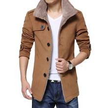 Men fleece Winter Thicken Slim Fit Cotton Coat  2022 Casual Hair Liner Autumn Jacket jaqueta masculina inverno Jackets 5XL 2024 - buy cheap
