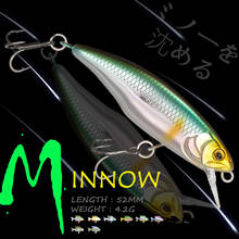 WALK FISH-señuelo de pesca Minnow, cebo duro que se hunde, 52mm, 4,5g, ojos 3D, lápiz VIB de fundición larga, aparejos de pesca Wobbler 2024 - compra barato