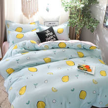 Lemon Bedding Set Printed Bed Linen Sheet Plaid Duvet Cover Size Single Double Queen King Quilt Covers Sets Bedclothes 2024 - buy cheap
