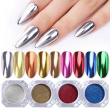 1 caja de polvo de espejo para uñas, pigmento brillante para decoración artística de uñas, rosa, oro, champán, plata, oro, cromo 2024 - compra barato
