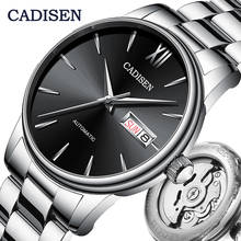 Cadisen original japão nh36a movimento mecânico masculino relógio de pulso automático 5atm à prova dwaterproof água negócio safira calendário masculino 2024 - compre barato