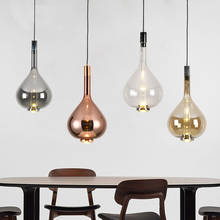 Luminária pendente estilo nórdico, candelabro com suspensão de vidro, iluminação de led para decoração interna de restaurante, luminária de cozinha 2024 - compre barato