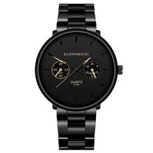 Relógio quartzo masculino na moda, relógio preto esportivo de aço inoxidável de marca famosa e luxuosa com cronógrafo 2024 - compre barato