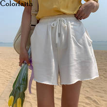 Женские пляжные шорты Colorfaith, свободные повседневные пляжные шорты с широкими штанинами и высокой эластичной талией, модель P1948 на лето, 2020 2024 - купить недорого