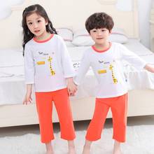 Children Cartoon Pajamas Set Kids Clothes Baby Girls Boys Clothes Half Sleeve Teens Sleepwear Nightwear Pijamas Cotton Soft Suit 2024 - buy cheap