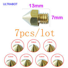 Furos grandes do bocal de cobre 0.2mm 0.3mm 0.4mm 0.5mm 0.6mm 0.8mm 1.0mm para o filamento de 1.75mm 2024 - compre barato