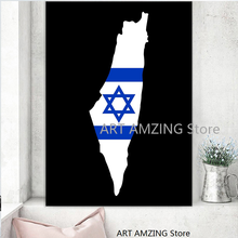 Mapa de Israel en lienzo, pintura en blanco y negro, carteles e impresión de imágenes artísticas de pared modernas, sala de estar, estudio, decoración del hogar, Cuadros 2024 - compra barato