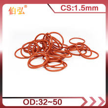 Junta tórica de silicona roja/VMQ, 1,5mm de espesor, OD32/33/34/35/38/40/45/50mm, 5 unids/lote 2024 - compra barato