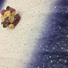 Ombre Stars Moons Lace Tulle Fabric Gradient Glitter lace Fabric For Costume Design Evening Dress Performance Cloth 2 Yards 2024 - buy cheap