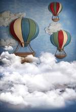 5X7 футов красивое голубое небо белые облака Красочные воздушные шары путешествия пользовательский фото студия фон винил 220 см X 150 см 2024 - купить недорого