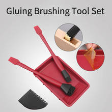 Silicone Soft Brush Glue Brush Washfree 4 Pcs Glueing Tool Set Glue Brush Flat Scraper Glue Tray Wood Gluing Brushing Tools 2024 - buy cheap