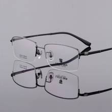 Width-140 Retro Pure Titanium Half Frame Men Eyeglasses Frames Eyewear Super Light Glasses Frame Glasses With Myopia Glasses new 2024 - buy cheap