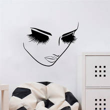 Beauty Salon Eye Lashes Wall sticker Make up Wallpaper Girl Face Salon Wall Stickers Hairstyle Decor For Salon Spa Room Decor 2024 - buy cheap