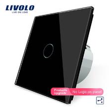 Livolo/Стандартный, настенный выключатель, VL-C701S-12,1 Gang 2 Way Управление, с украшением в виде кристаллов Стекло Панель, настенный светильник сенсорный Экран переключатель 2024 - купить недорого