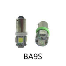 Lâmpada de led ba9s dc12v 5050-5smd dc24v ba9s, vermelha, azul, verde, ba9s, amarelo, para motocicleta, 5 peças