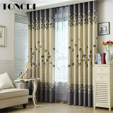 Tongdi cortinas blackout elegante florais, impressão, alta qualidade, decoração para casa, hotel, natal, festa, quarto, sala de estar 2024 - compre barato