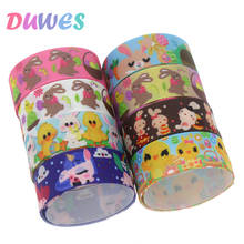 DUWES 50yards Easter rabbit duck horse Printed Grosgrain Ribbon Accessory Hairbow Headwear Decoration DIY Wholesale OEM D1255 2024 - buy cheap