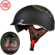 Винтажный мотоциклетный шлем TORC T55, полушлем для скутера в стиле ретро, со встроенными линзами, козырек для шлема 2024 - купить недорого
