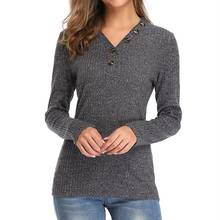 Spring Autumn Wool Women's Sweater V-Neck Long Sleeve Pullover Button Knitted Solid Slim Fashion Casual Sweater 2024 - buy cheap