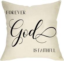 Softxpp Forever God is Faithful Farmhouse Throw Pillow Cover, Decorative Faith Quote Cushion Case Home Decorations Outdoor 2024 - buy cheap