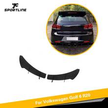 Conjunto de quilhas difusores de para-choque traseiro, para volkswagen vw golf 6 vii gti, aerofólio estilo tubarão, abs preto 2024 - compre barato