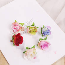 10pcs/lot 4cm Artificial Flower Rose Flower Heads Wedding Arch Party Home Decoration DIY Wreath Headwear Candy Box Accessories 2024 - buy cheap