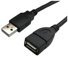 USB-кабель-удлинитель для передачи данных, 2,0 А, штекер-гнездо, длинный шнур для компьютера, 3 метра, черный 2024 - купить недорого