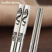 Cordial shinning-utensílios de mesa de ferro, antiderrapante, de aço inoxidável, 5 pares, para pauzinhos de prata, estilo chinês 2024 - compre barato