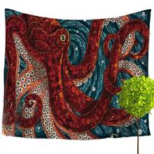 Whales with Sea Animal Decor Beach Towel, Wall Hanging for Bedroom Living Room Dorm Red Octopous 2024 - buy cheap