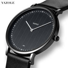 YAZOLE простые элегантные кожаные мужские часы Reloj Hombre Relogio Eses модные мужские часы повседневные кварцевые часы 2024 - купить недорого